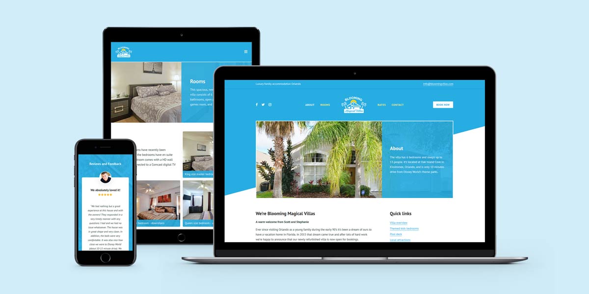 Responsive Website Design for Blooming Magical Villas