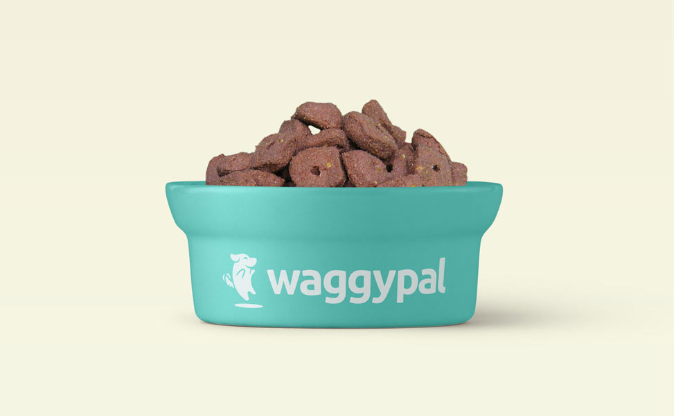 Branded Waggypal dog food bowl